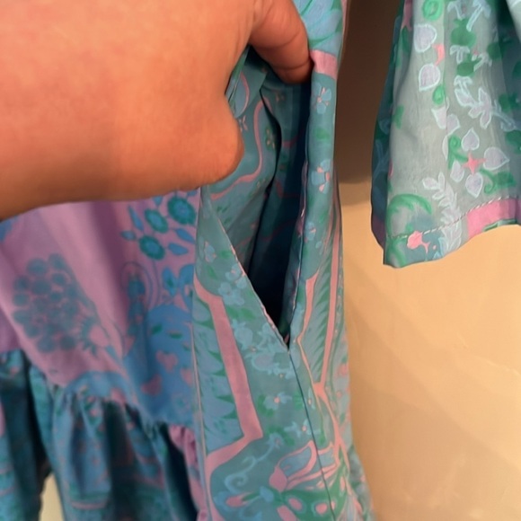 Hungry Palette Silk Screen Print Dress 70s Peasant Paisley Floral Dress Size S - Picture 8 of 16